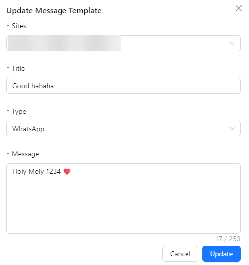 Create Edit Message Template Image