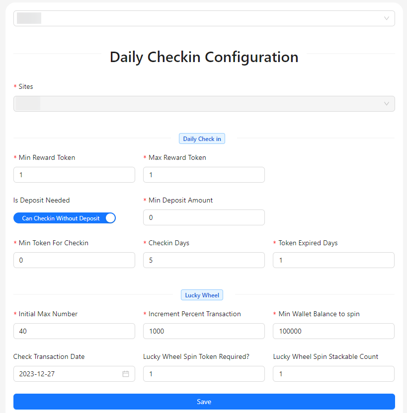 Daily Checkin Configuration Image