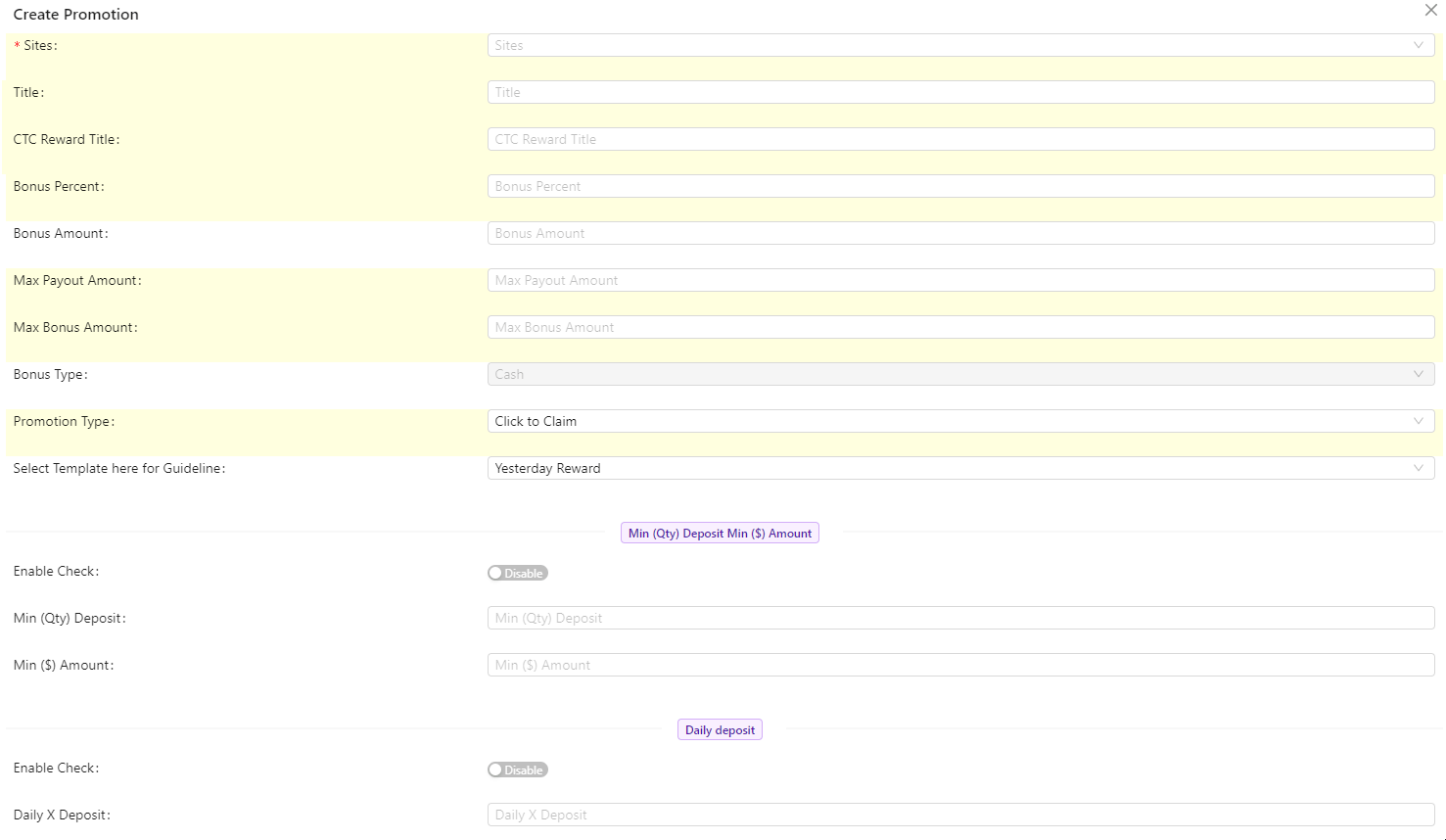 Select Guideline For Promotion Image
