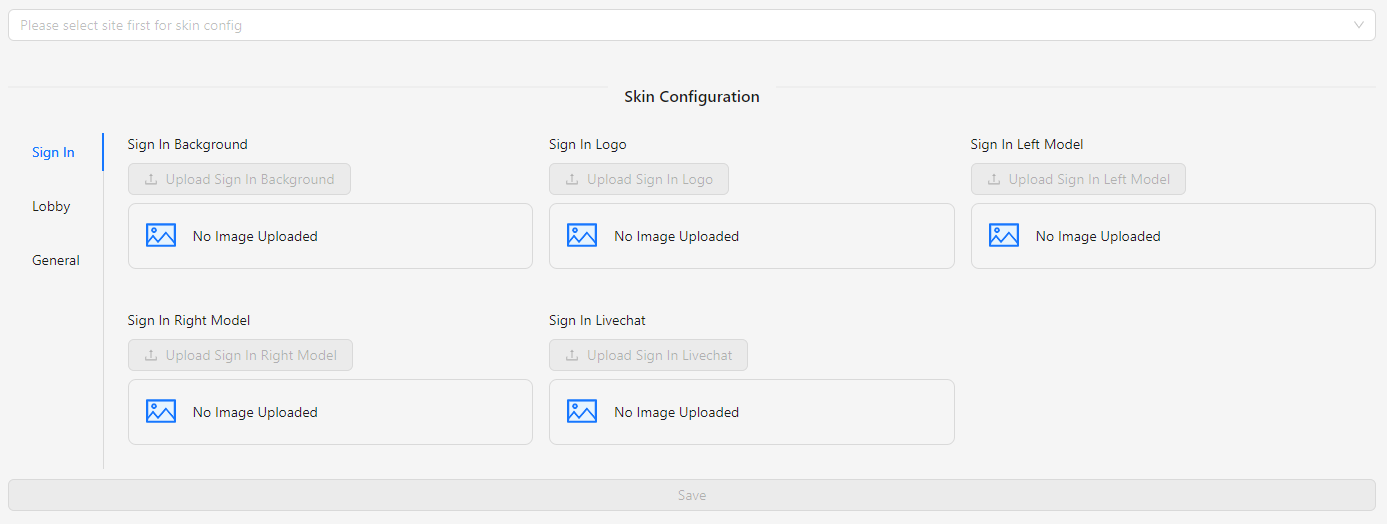 Skin Config Landscape Without Select Site Image