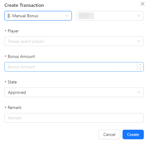 Manual Bonus Transaction Image